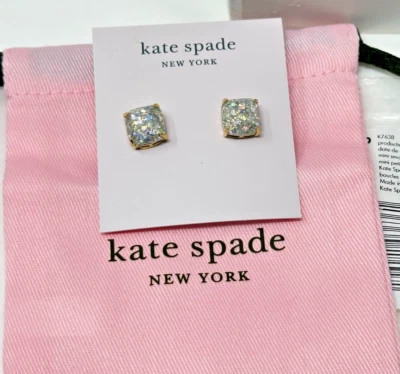 Nuevos Aretes KATE SPADE Nueva York Tono Dorado Brillante Imitación Ópalo Estrás Foto 1 de 4
