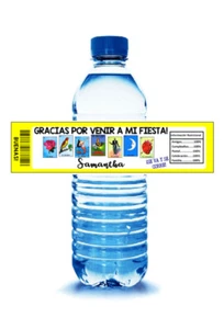 15 envoltorios de etiquetas para botellas de agua La Lotería Mexicana Fiesta. ENVOLTURA COMPLETA - Imagen 1 de 4