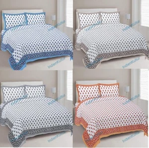 Beautifull Print Best Gift Flat Sheet Jaipuri Bed Sheet Floral Print King Size 2 - Picture 1 of 13