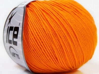 Лот из 8 мотков детской летней пряжи хлопок тонкий 8x50 г/160 м светло-оранжевый - Изображение 1 из 4