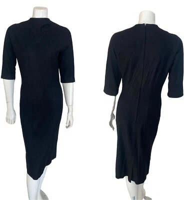 Vestido vintage de S. Eisenberg California Black Wool Wiggle Talla pequeña / mediana  Foto 1 de 4