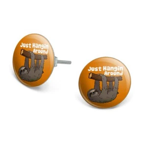 Faultier nur herumhängen Neuheit versilberte Ohrstecker - Bild 1 von 3