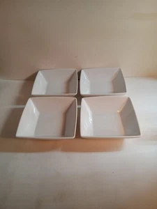 Set Of 4~Target Home Porcelain Basic White Square 6" Coupe Soup / Cereal Bowls - Picture 1 of 5