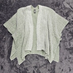 Vince Camuto Wrap Shawl Poncho Women One Size Fuzzy Green White Soft - Picture 1 of 8
