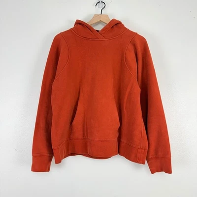 Moletom Lululemon Loungeful com capuz pulôver tamanho 12 vermelho laranja conforto aconchegante - Imagem 1 de 4