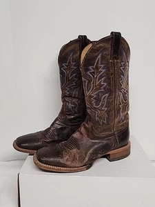 Cody James Mens Brown Blue Leather Cowboy Western Boots 9D BCJSP21L5-1 Awesome - Picture 1 of 9