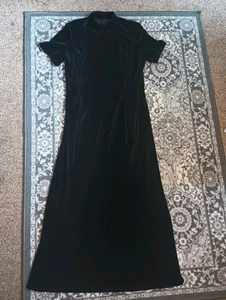 Scott McLintock Whimsigoth Velvet Maxi Dress Size 14 Mock Neck Fitted 90s Y2K - Picture 1 of 10