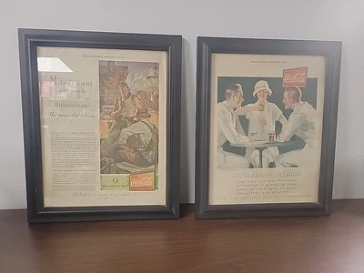 2 - Coca Cola Bottling Company Old Magazine Advertisement 16" x  12" Framed - Image 1 of 4