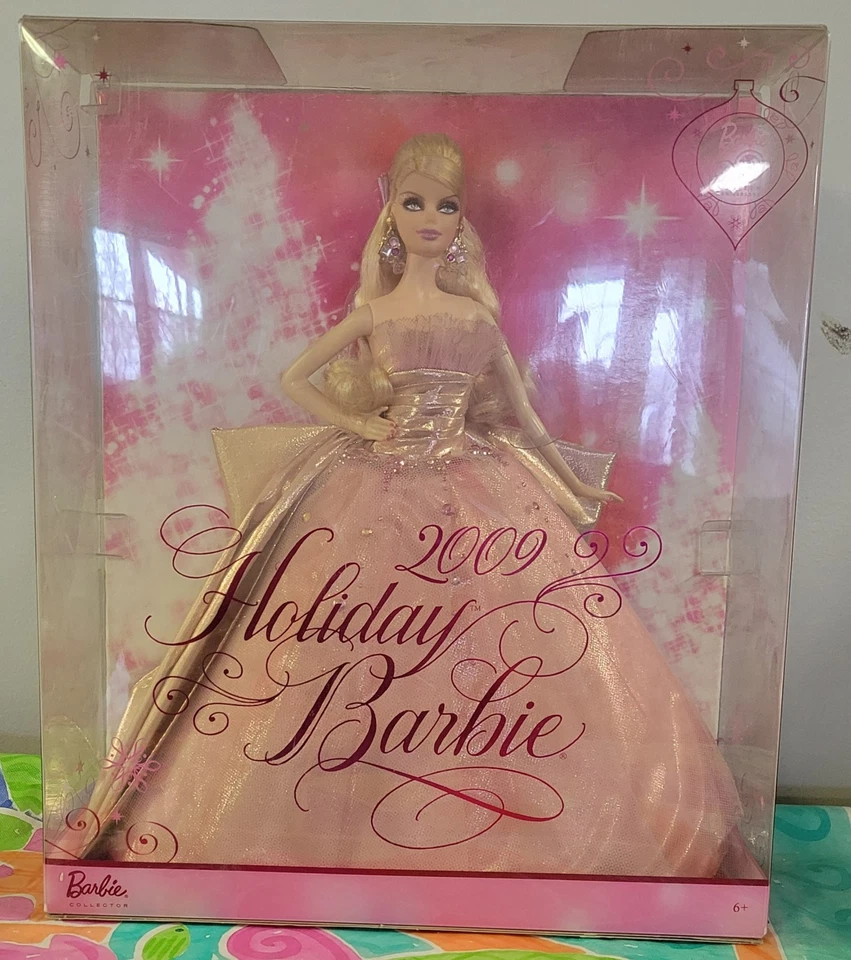2009 HOLIDAY BARBIE 50TH ANNIVERSARY Blonde Doll Sparkling Pink Gown NRFB