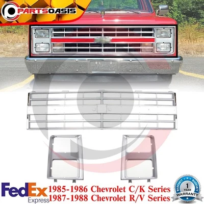 Biseles de rejilla y faros para Chevrolet serie C/K 1985-1986 serie 1987-88 serie R/V Foto 1 de 4