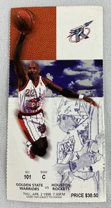 NBA 1998 04/02 Golden State Warriors at Houston Rockets Ticket-Kevin Willis 24pt - Picture 1 of 1