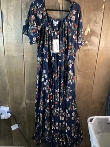 Annick Carla Dress Navy Floral Size 3XL - Picture 1 of 4