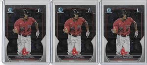 2023  Bowman  Chrome  Draft Pick Kristian Campbell   RC Lot Of  3, - Picture 1 of 1