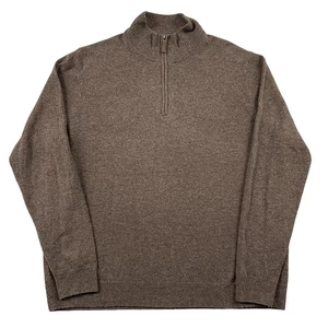 Nordstrom 100% Kaschmir Pullover Herren XL 1/4 Zip Braun Pulli Preppy - Bild 1 von 5