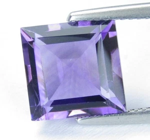 4.48Cts Stunning Natural Purple Amethyst 10mm Square Cut Loose Brazil Gemstone - Picture 1 of 5