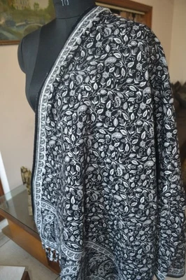 yak wool Yoga jamavar shawl  Reversible  Navy Throw kullu meditation Blanket - Image 1 of 4