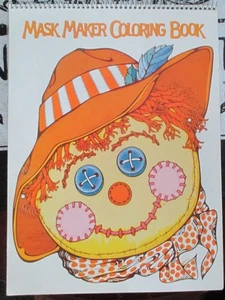 VINTAGE CURRENT MASK MAKER COLORING BOOK * UNCOLORED * SKULL * CAT * DRAGON - Picture 1 of 5