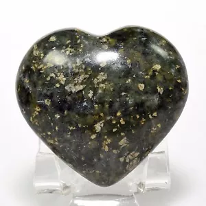 2,1" Natürlicher Nephrit ""Inka-Jade"" geschwollenes Herz Kristall Palmstein Mineral - Peru - Bild 1 von 8