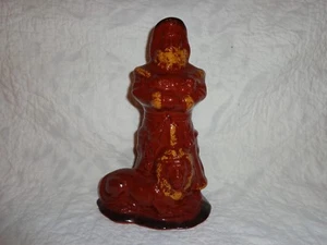 Scarce Ned Foltz Pottery Redware Santa & Lion Figurine, Signed & Dated 1996, j - Picture 1 of 9