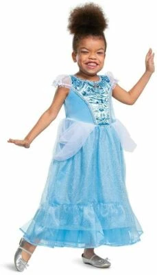 Fantasia infantil Halloween princesa Disney adaptável Cinderela (4-6x) azul - Imagem 1 de 2