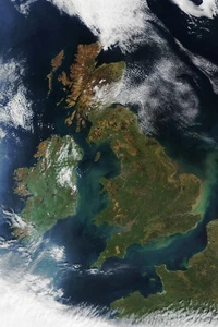 Vereinigtes Königreich Großbritannien Irland Britische Inseln Frankreich Satellitenansicht Kunst Poster - Bild 1 von 1
