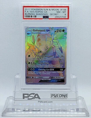 Pokemon BURNING SHADOWS GOLISOPOD GX #148 SECRET RARE HOLO FOIL PSA 8 NM-MT #* - Image 1 of 4
