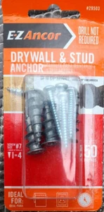 (4Pk) E-Z Ancor, 29503, Drywall and Stud Anchor - Picture 1 of 2
