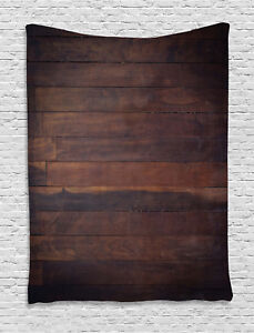 Chocolate Tapestry Aged Dark Timber Print Wall Hanging Decor