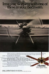 1986 Hunter Ceiling Fans Quiet Motor Old PRINT AD Unique Gift Idea (2639) - Picture 1 of 1