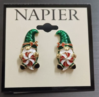 Nuevos Aretes Napier Tono Dorado Gnomo Caramelo - Vacaciones de Navidad Foto 1 de 4