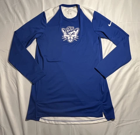 BYU Cougars Basketball Nike Long Sleeve Team Issued Warmup Shirt Men's Medium +2 Cover