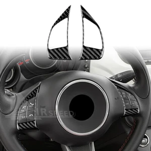 Carbon Fiber Steering Wheel Button Cover For Fiat 500 08-15 Abarth 595 12-2015 - Foto 1 di 7