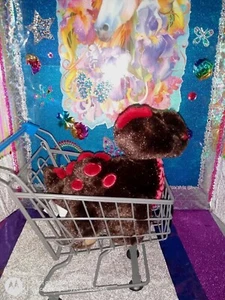 🦄Ganz / Webkinz "Cocoa Dinosaur" Brown w/Pink Color Dots HM338 9.5" Plush! - Picture 1 of 10