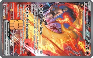 Moltres EX 229/182 Team Rocket Destined Rival Credit Debit sticker holographic - Picture 1 of 2