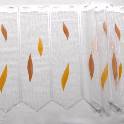 GARDINEN RÖTTGER Scheibengardine 150cm-50cm hoch mit Tropfen in braun-aprikot