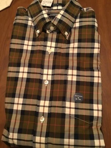 Lands End Herbst Hemd Herren Medium 15 15 1/2 braun kariert traditionelle Passform Freizeit Büro - Bild 1 von 8