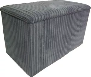 Ottoman / Toy Box / Hide Away Storage Solution - Grey Jumbo Cord - Picture 1 of 3