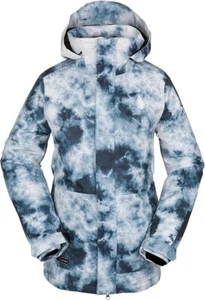 VOLCOM WOMENS XS WESTLAND INSULATED SNOWBOARD SKI SNOW JACKET STORM TIE DYE BLUE - Picture 1 of 7