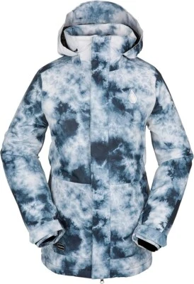 VOLCOM WOMENS XS WESTLAND INSULATED SNOWBOARD SKI SNOW JACKET STORM TIE DYE BLUE - Image 1 of 4