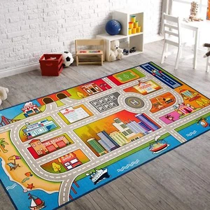 Kinder Auto Teppich Spielmatte 60x32 in bunt rutschfest Polyester Sicherheit Haltbarkeit - Bild 1 von 6