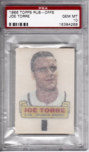 1966 Topps Rub-Offs Uncut Sheet + PSA 10 Joe Torre + Mickey Mantle + Ed Mathews