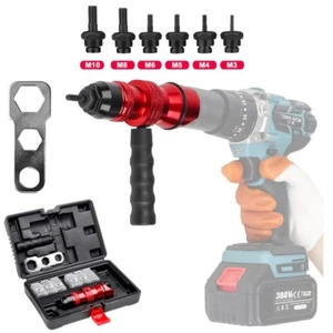Kit conversione da trapano a rivettatrice inserti rivetti filettati M3-M10 07445 - Imagen 1 de 8