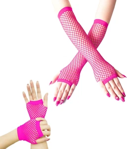 2 Pairs Fishnet Gloves Women'S Mesh Fingerless Gloves for 80S Costume Theme Part - Picture 1 of 12