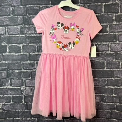 Disney Minnie Mouse Large Besties Tulle Dress Pink Minnie Daisy - Image 1 of 4