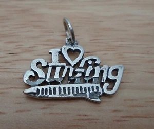 20 % Rabatt Fehler Sterlingsilber 15x22 mm sagt, ich liebe Surfen mit Surfbrett Charm - Bild 1 von 4