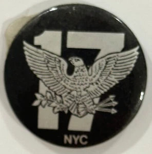NY Vintage NYC Eagle's Nest bar gay males 17th Anniversary pinback 1994 rare - Picture 1 of 6