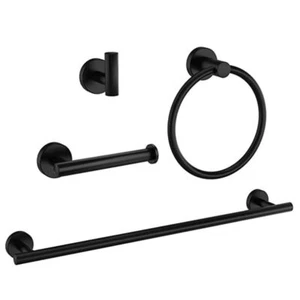 4PCS Bathroom Hardware Accessories Set Wall-Mount Stainless Steel Towel Bar Set - Picture 1 of 19