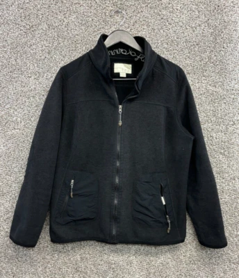 Зеленый чай уголь флисовая куртка черный полный молнии пальто молнии карманы женский размер XL - Изображение 1 из 4