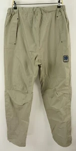 Vintage Eddie Bauer Waterproof Pants Mens Large x 30" Adjustable Beige PVC Nylon - Picture 1 of 13