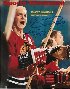 BOBBY HULL  CHICAGO BLACKHAWKS HOF 1983   SPORTS ILLUSTRATED COVER SIGNED 8x10 - Picture 1 of 1